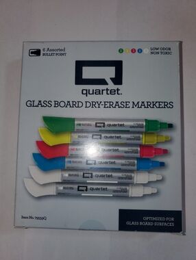 Glass Board Dry-Erase Markers - Assorted Colors (6-Pack)